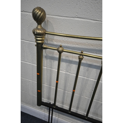 1259 - A VICTORIAN BRASS 5FT HEADBOARD