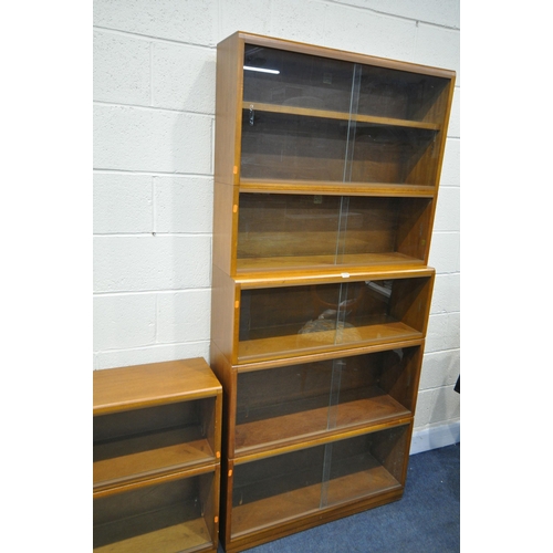 1276 - A SELECTION OF SIMPLEX BOOKCASES, various lengths totalling ten sections longest length 122cm (condi... 