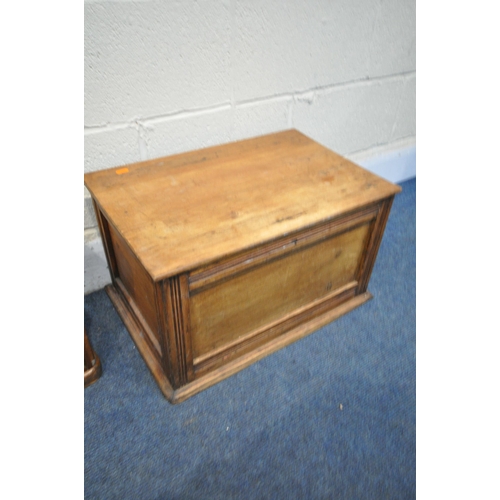 1315 - A VICTORIAN WALNUT AND MAHOGANY MINATURE CHEST OF TWO OVER THREE DRAWERS, width 38cm x depth 20cm x ... 