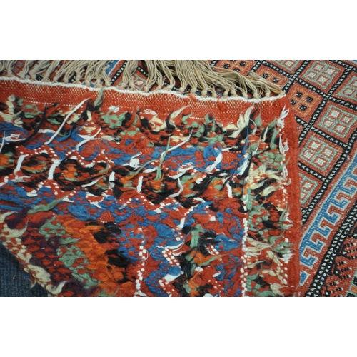 1321 - THREE VARIOUS GABBEH / KILIM RUGS, of various patterns, sizes and colours, largest rug measurement, ... 