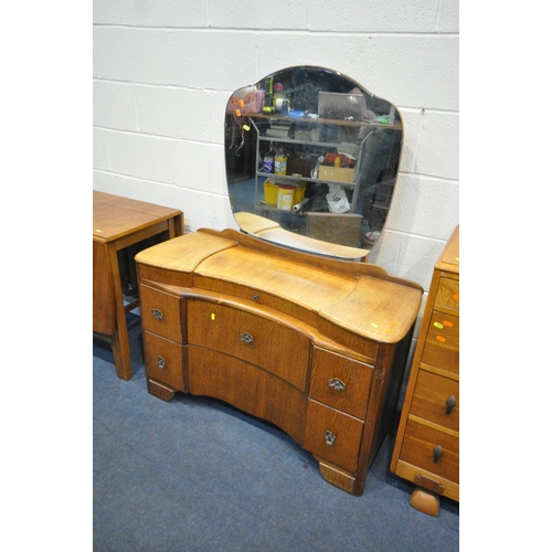 1371 - THREE VARIOUS ART DECO FURNITURE ITEMS, to include a tall chest of four drawers, width 75cm x depth ... 