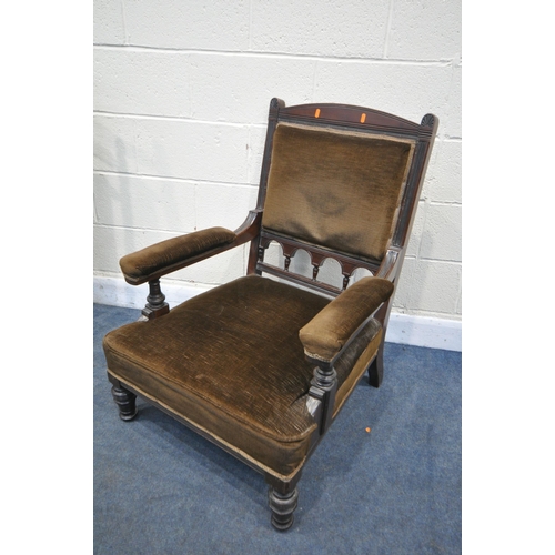 1374 - A EDWARDIAN MAHOGANY ARMCHAIR