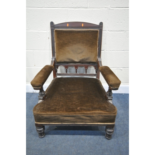 1374 - A EDWARDIAN MAHOGANY ARMCHAIR