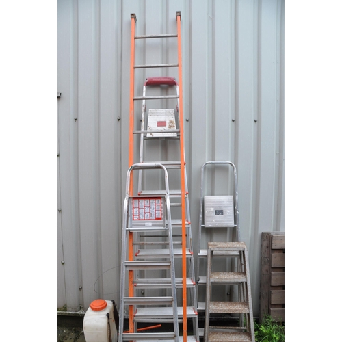 1017 - A SELECTION OF LADDERS to include a set of abru four step stepladders, an unbranded set of stepladde... 