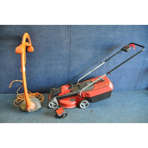 1054 - A EINHALL GE-CM18/30 CORDLESS LAWN MOWER with charger and battery (charger PAT pass and working) alo... 