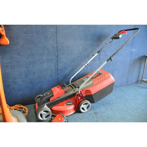 1054 - A EINHALL GE-CM18/30 CORDLESS LAWN MOWER with charger and battery (charger PAT pass and working) alo... 