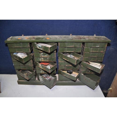 1060 - A VINTAGE SMALLBONE METAL ENGINEERS CABINET, with 32 drawers comprising four columns of eight pivoti... 