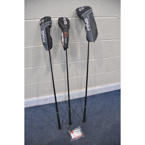 1066 - A COLLECTION OF PING GOLF CLUBS comprising a Ping G425-9 with Ping red series driver key (new and in... 