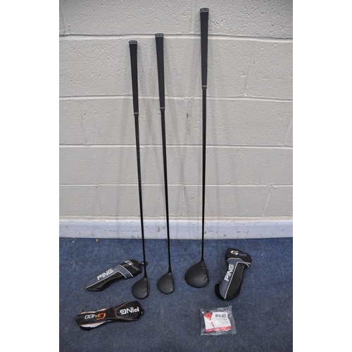 1066 - A COLLECTION OF PING GOLF CLUBS comprising a Ping G425-9 with Ping red series driver key (new and in... 