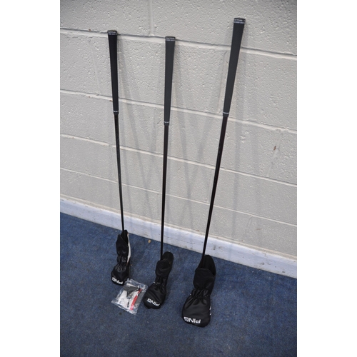 1066 - A COLLECTION OF PING GOLF CLUBS comprising a Ping G425-9 with Ping red series driver key (new and in... 