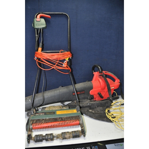 1086 - A BLACK AND DECKER GD310 LAWNRAKER (PAT pass and working) along with a Mowerland garden vac (PAT fai... 