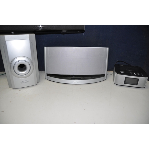 1104 - A SELECTION OF AUDIO EQUIPMENT to include a Bose sounddock 10 with no power cable or remote, Goodman... 