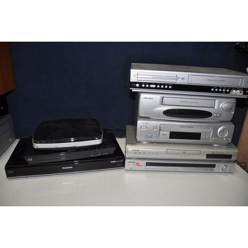 1105 - A SELECTION OF VISUAL ELECTRONICS to include Philips DVP3055V DVD/vhs recorder, Bush vhs player mode... 