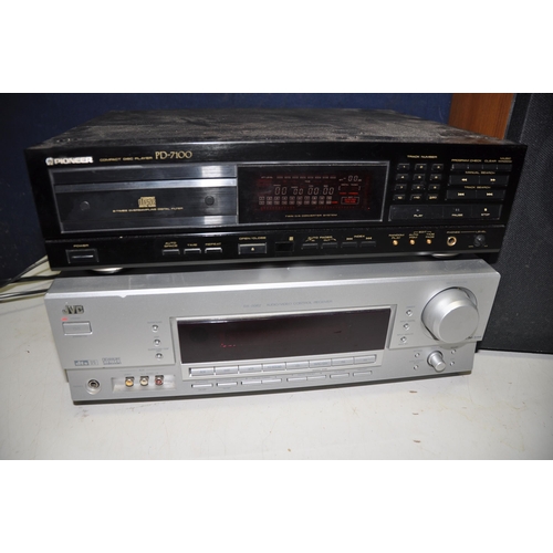 1106 - A PIONEER PD-7100 CD PLAYER along with a JVC RX-5062 audio/visual control receiver (both PAT pass an... 