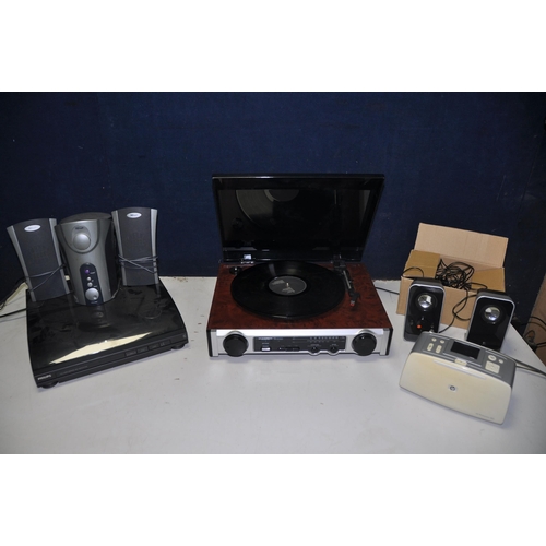 1111 - A SELECTION OF AUDIO EQUIPMENT to include a Technosonic MTPH02 radio turntable and Philips FP260 alo... 