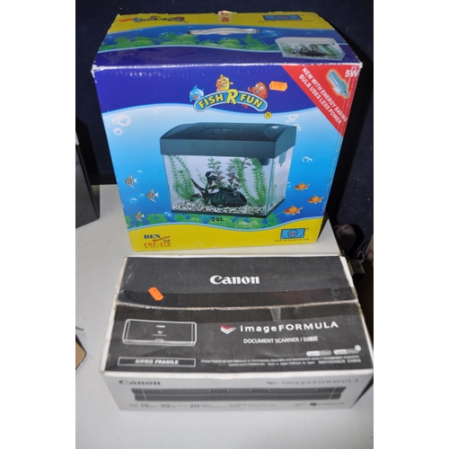 1139 - A SELECTION OF MISCELLANEOUS ITEMS to include a Fish r Fun FRF-370 fish tank, Cannon P150 scanner, D... 