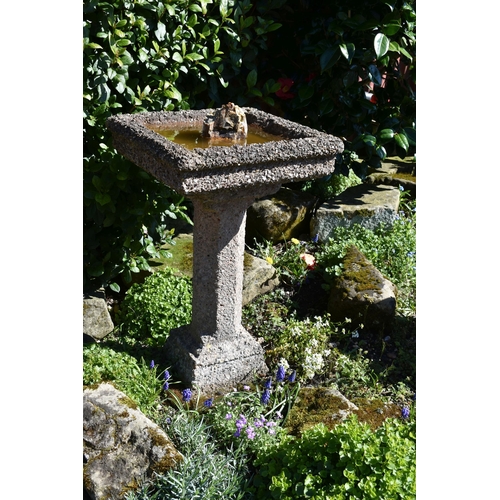 980 - A COMPOSITE TWO PIECE BIRD BATH width 53cm depth  53cm height 85cm along with a Mill garden ornament... 