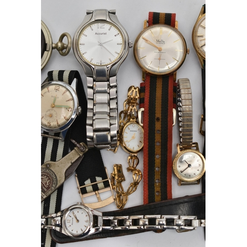 103 - A BAG OF ASSORTED WATCHES, to include eleven wristwatches, names to include 'Ingersol, Accurist, Sek... 