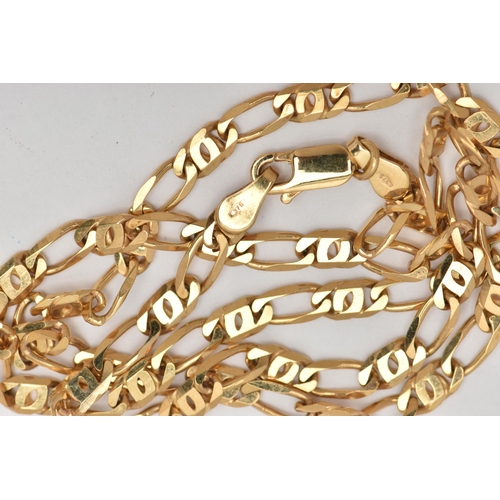 183 - A 9CT GOLD FANCY CURB LINK CHAIN, fitted with a lobster clasp, hallmarked 9ct Birmingham import, len... 