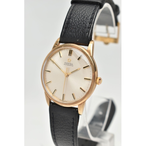 22 - A 9CT GOLD 'OMEGA' WRISTWATCH, automatic movement, round dial signed 'Omega Automatic', baton marker... 