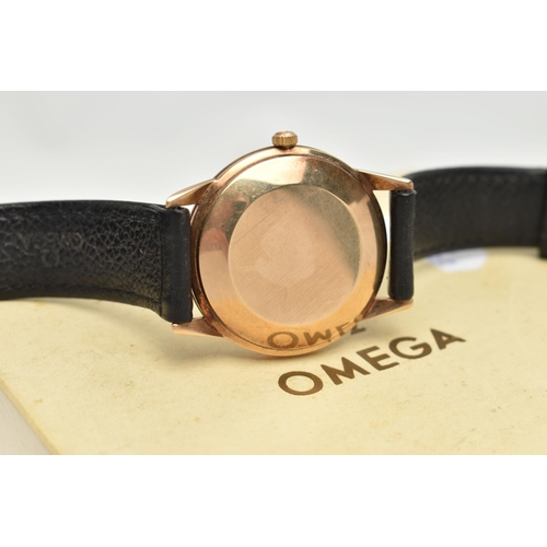 22 - A 9CT GOLD 'OMEGA' WRISTWATCH, automatic movement, round dial signed 'Omega Automatic', baton marker... 