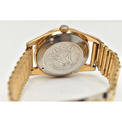 30 - A GENTS 'RADO 990' WRISTWATCH, manual wind, round gold dial signed 'Rado 41 jewels, 990', baton mark... 