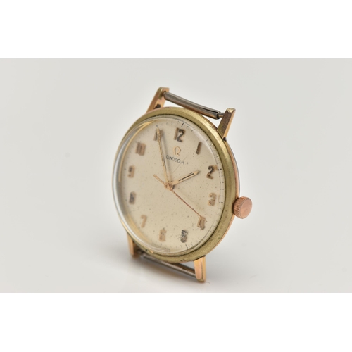 41 - AN 'OMEGA' WATCH HEAD, manual wind requires attention, round champagne dial signed 'Omega', Arabic n... 