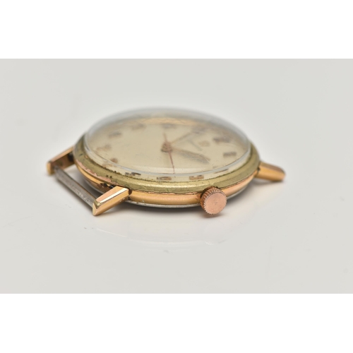 41 - AN 'OMEGA' WATCH HEAD, manual wind requires attention, round champagne dial signed 'Omega', Arabic n... 