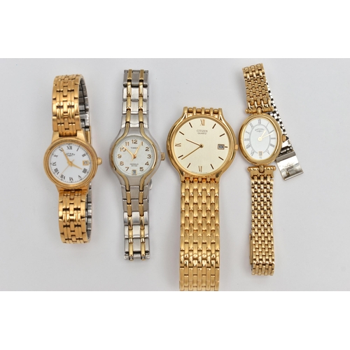 54 - FOUR WRISTWATCHES, to include two ladys 'Rotary' wristwatches, a ladys 'Timex' wristwatch and a 'Cit... 