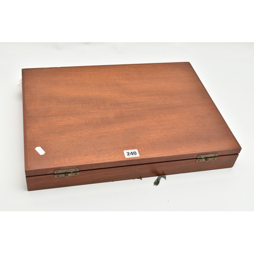 240 - A DAVID ANDERSEN NORWEGIAN SILVER CANTEEN FOR EIGHT PLACE SETTINGS HOUSED IN A WALKER & HALL TEAK CA... 