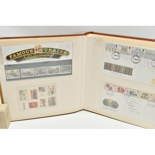 249 - A BOX OF ASSORTED COINS AND STAMPS, assorted coinage and an album of first day covers and loose stam... 