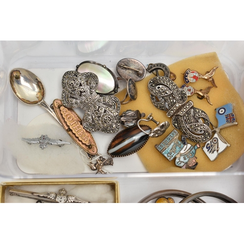 284 - ASSORTED SILVER AND WHITE METAL JEWELLERY, to include a silver charm bracelet with charms, fitted wi... 