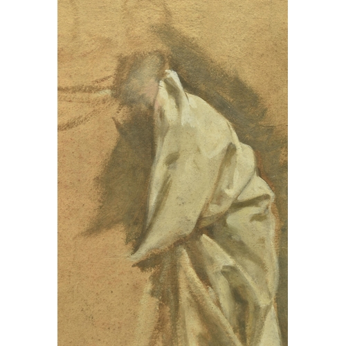 326 - CIRCLE OF WILLIAM ETTY (1787-1849) A STUDY FOR A FIGURE WEARING A ROBE, no visible signature, attrib... 