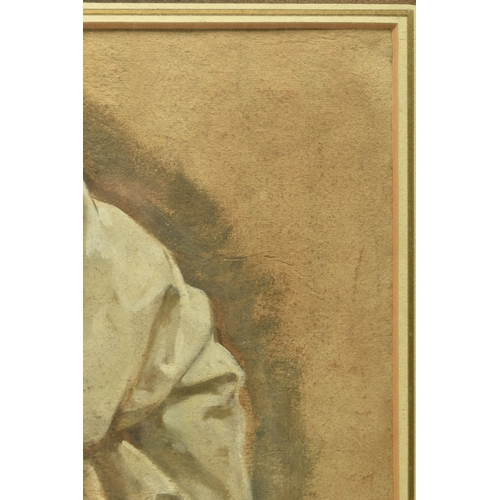 326 - CIRCLE OF WILLIAM ETTY (1787-1849) A STUDY FOR A FIGURE WEARING A ROBE, no visible signature, attrib... 