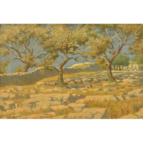 329 - JOHN ALFRED HAGGIS (1897-1968) 'STAINSFORTH IN RIBBLESDALE', a Yorkshire landscape with trees, signe... 