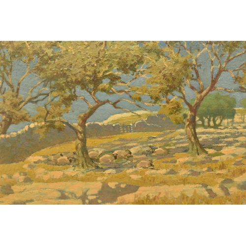 329 - JOHN ALFRED HAGGIS (1897-1968) 'STAINSFORTH IN RIBBLESDALE', a Yorkshire landscape with trees, signe... 