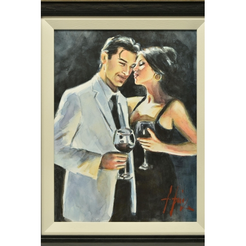 336 - FABIAN PEREZ (ARGENTINA 1967) 'THE PROPOSAL X - RED WINE', male and female figures in close contact ... 