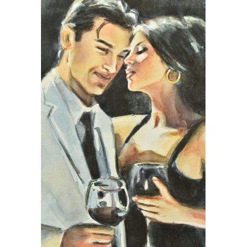 336 - FABIAN PEREZ (ARGENTINA 1967) 'THE PROPOSAL X - RED WINE', male and female figures in close contact ... 