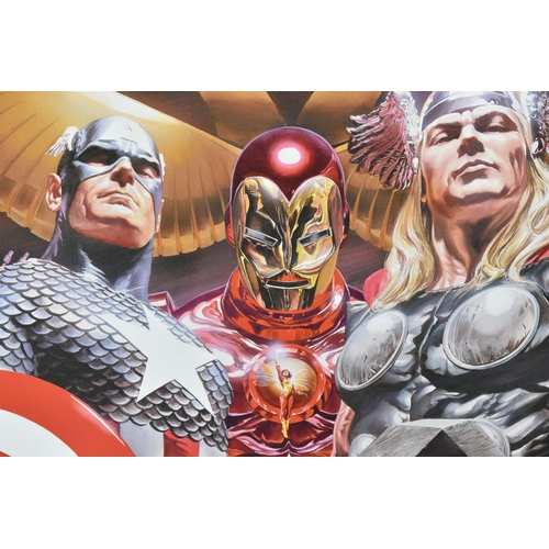 344 - ALEX ROSS FOR MARVEL COMICS 'ASSEMBLE', a signed Delux limited print on canvas, depicting Avengers S... 