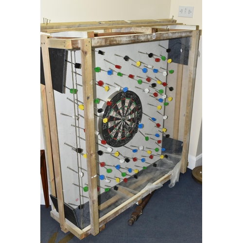 350 - TONY RAYMONZEREK (LEBANON 1967) A CONTEMPORARY DART THEMED SCULPTURE, comprising of a dartboard with... 