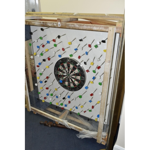 350 - TONY RAYMONZEREK (LEBANON 1967) A CONTEMPORARY DART THEMED SCULPTURE, comprising of a dartboard with... 