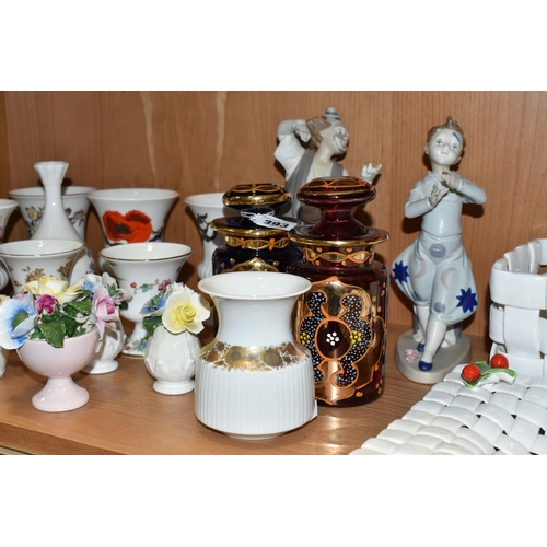 393 - A COLLECTION OF CERAMICS, GLASS AND SUNDRY ITEMS, to include two gilt Turkish? glass jars with lids,... 