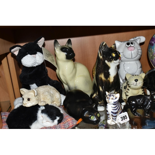 395 - A COLLECTION OF CAT FIGURINES, comprising a Royal Crown Derby Grey Kitten, height 8cm introduced 199... 