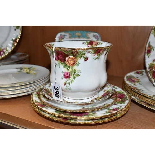 399 - A COLLECTION OF ROYAL ALBERT 'OLD COUNTRY ROSES' PATTERN PLATES AND OTHER PATTERNS, comprising a pla... 