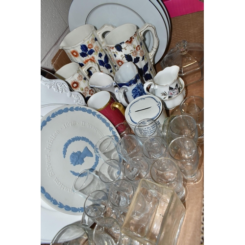 400 - TWO BOXES OF CERAMICS AND GLASSWARE, to include a John Davidson porcelain bowl, a boxed Royal Worces... 