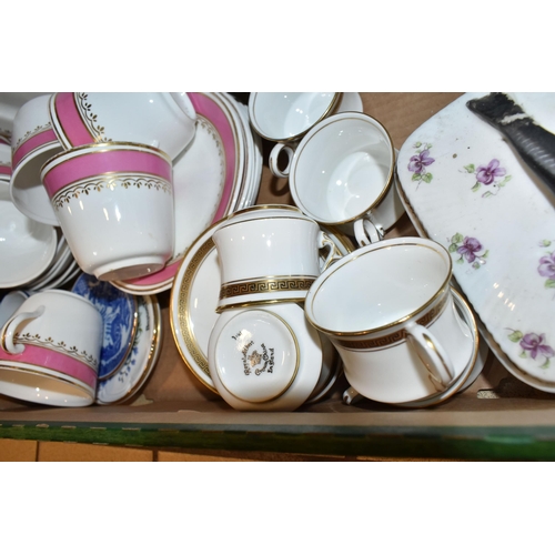 400 - TWO BOXES OF CERAMICS AND GLASSWARE, to include a John Davidson porcelain bowl, a boxed Royal Worces... 