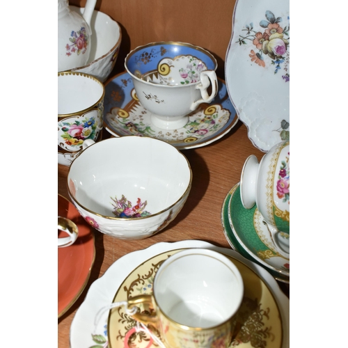 407 - A COLLECTION OF HAND PAINTED AYNSLEY AND HAMMERSLEY TEAWARE, comprising an Aynsley coffee cup and sa... 