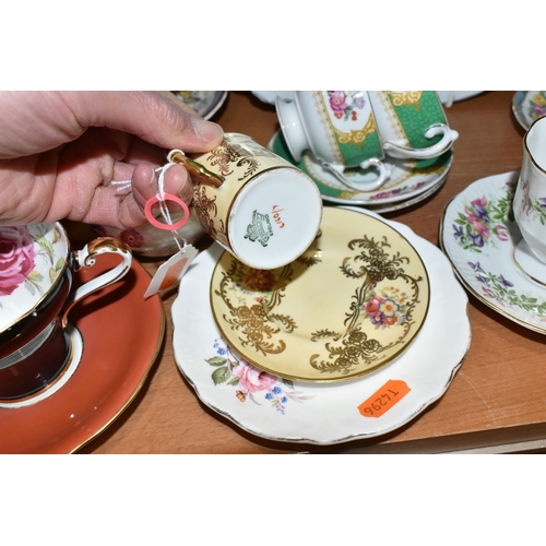 407 - A COLLECTION OF HAND PAINTED AYNSLEY AND HAMMERSLEY TEAWARE, comprising an Aynsley coffee cup and sa... 