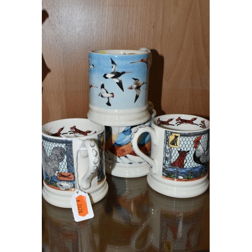 411 - FOUR EMMA BRIDGEWATER MUGS, comprising two Matthew Rice 'A Year In The Country' series mugs, a Nutha... 