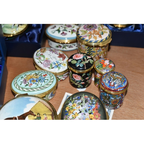 418 - A COLLECTION OF ENAMEL TRINKET BOXES, comprising a limited edition 132/1000 Leslie Creasey commissio... 